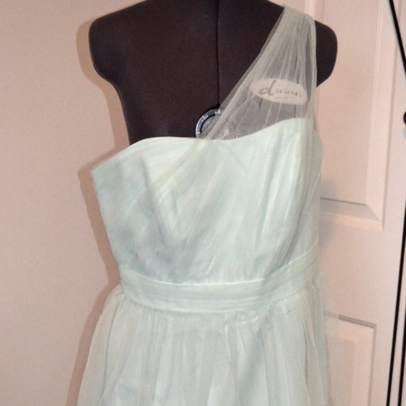 David's Bridal Mint Bridesmaid Dress - Picture 1 of 4